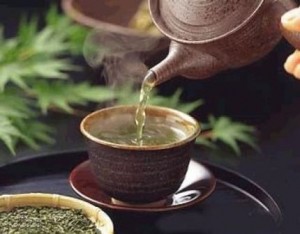 a photo of a cup of green tea